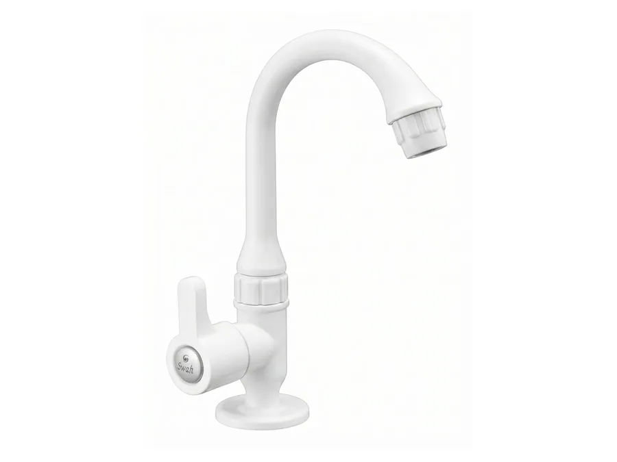 Casper Swan Neck with Flange PTMT Tap | Sparsh Pearl