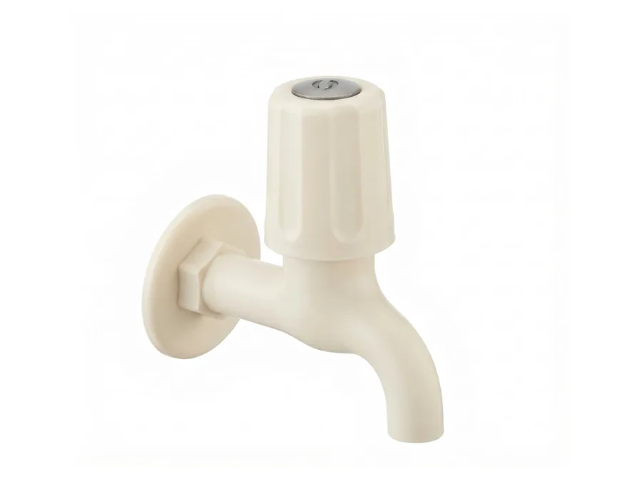Standard Quarter Turn Bib Cock (Deluxe) with Flange PTMT Tap | Sparsh Pearl