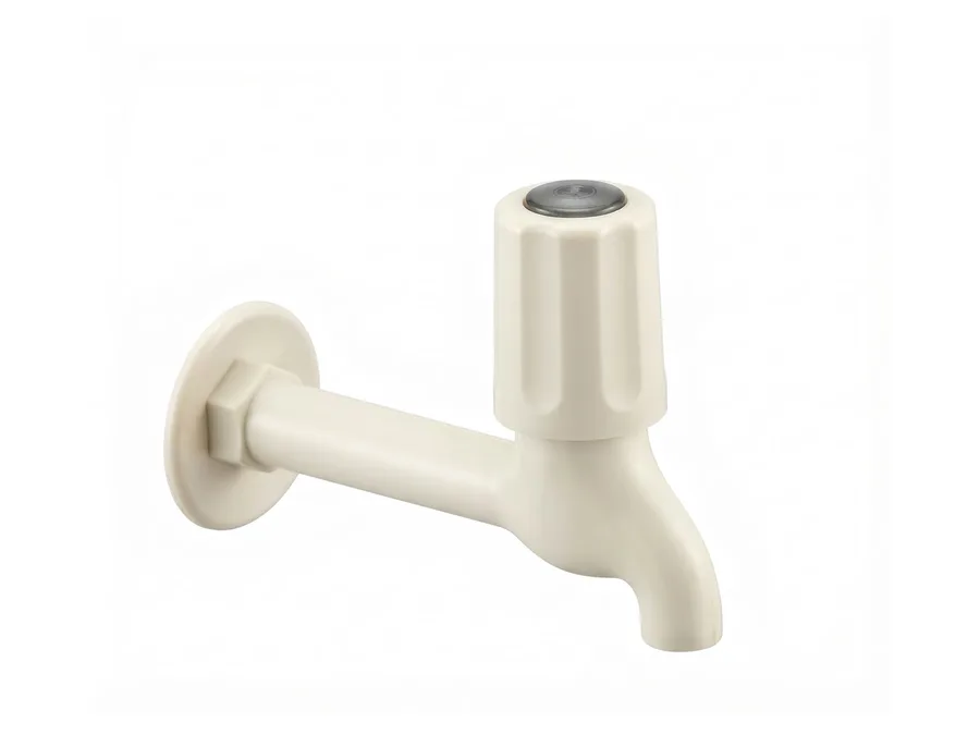 Standard Full Turn Long Body Bib Cock with Flange PTMT Tap | Sparsh Pearl