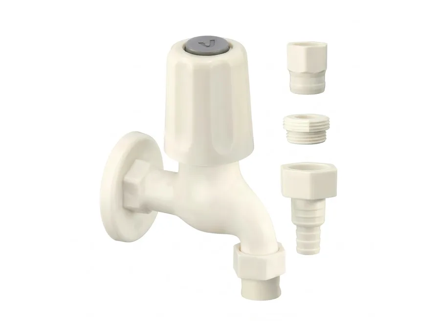 Standard Full Turn Washing Machine Faucet (with Flange & 4 Adjustments) PTMT | Sparsh Pearl