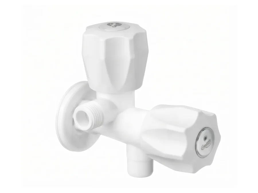Hi-Flo Full Turn 2 Way Angle Cock with Flange PTMT Tap | Sparsh Pearl