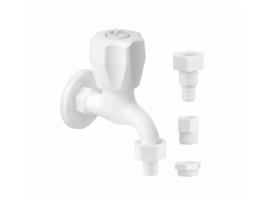 Hi-Flo Full Turn Washing Machine Faucet (with Flange & 4 Adjustments) PTMT | Sparsh Pearl