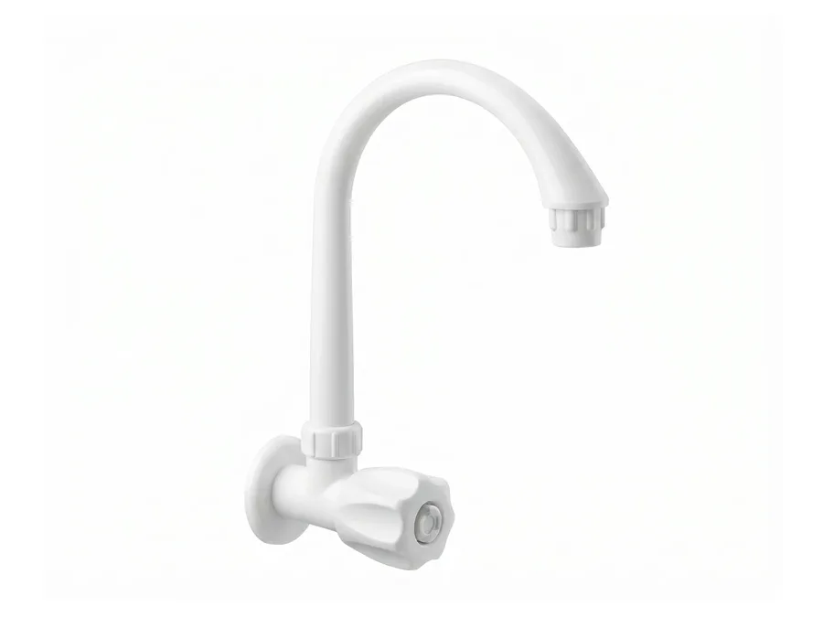 Hi-Flo Full Turn Sink Cock (W/M) with Flange PTMT Tap | Sparsh Pearl