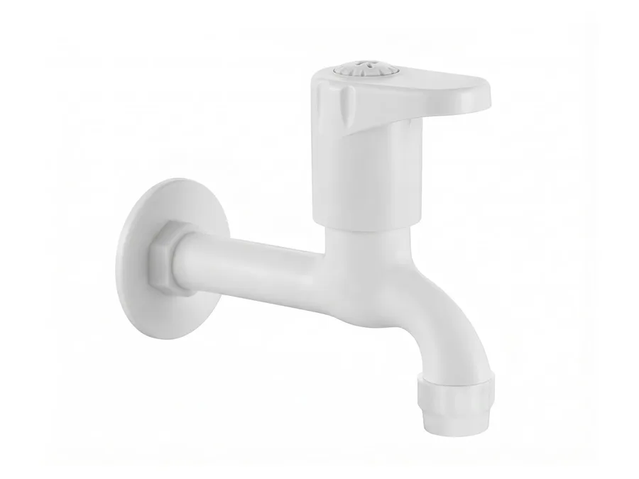 Royal Long Body Bib Cock with Foam Flow PTMT Tap | Sparsh Pearl