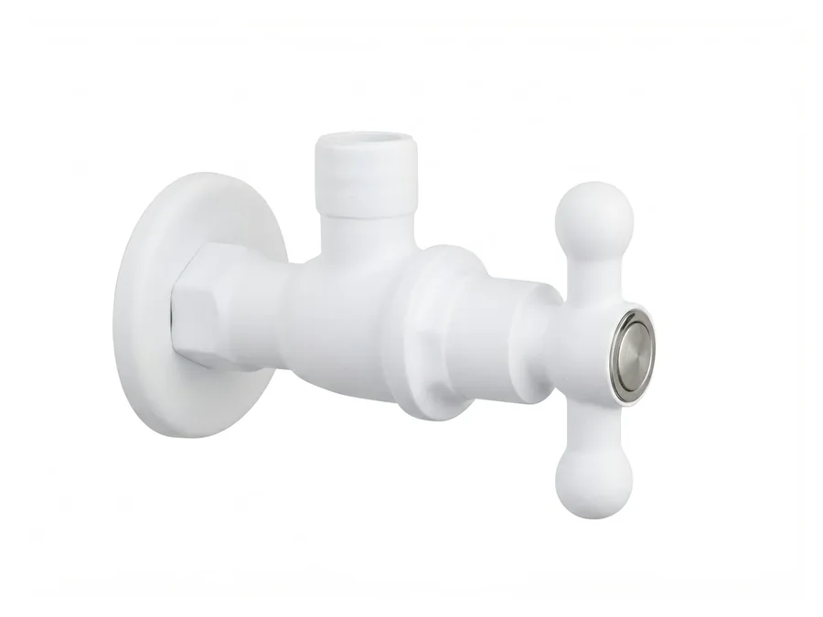 Alfa Full Turn Angle Cock T-Handle with Flange PTMT Tap | Sparsh Pearl