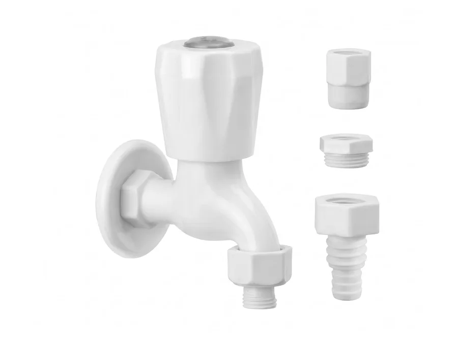 Alfa Full Turn Washing Machine Faucet (with Flange & 4 Adjustments) PTMT | Sparsh Pearl