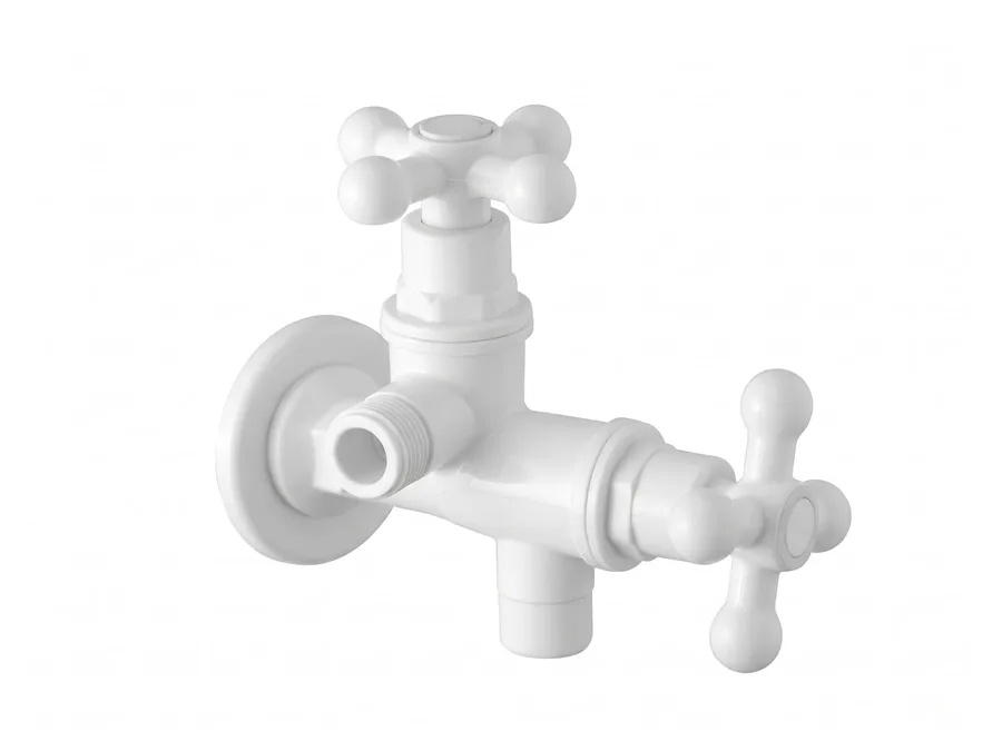 Alfa Full Turn 2 Way Angle Cock with Flange PTMT Tap | Sparsh Pearl