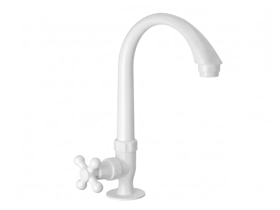 Alfa Full Turn Swan Neck (T/M) with Flange PTMT Tap | Sparsh Pearl