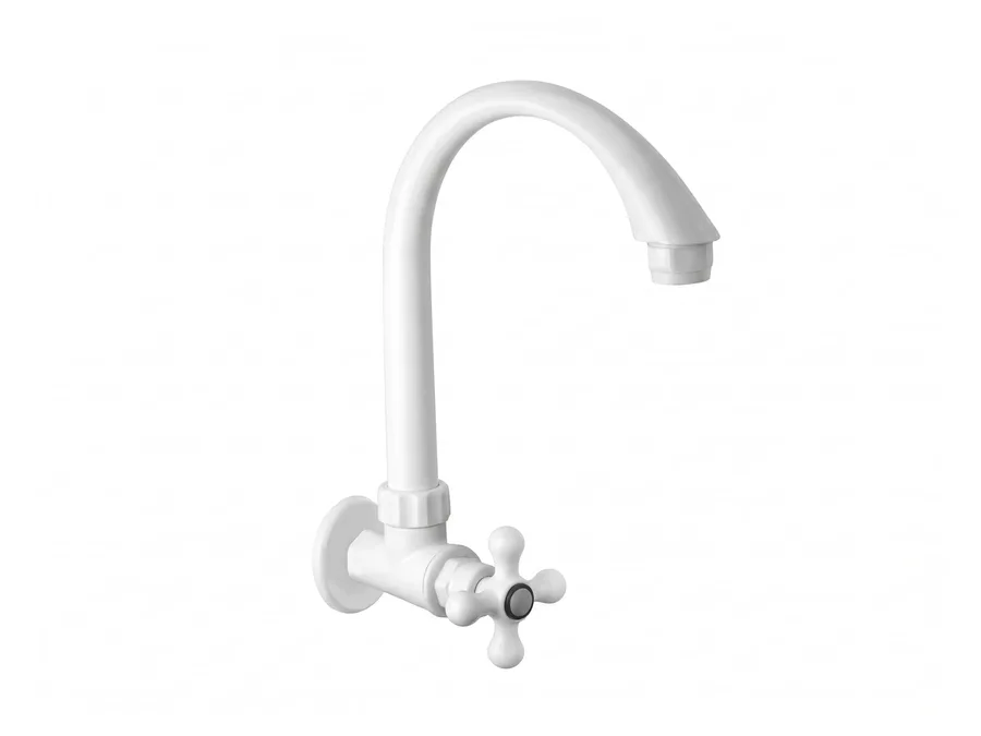 Alfa Full Turn Sink Cock (W/M) with Flange PTMT Tap | Sparsh Pearl
