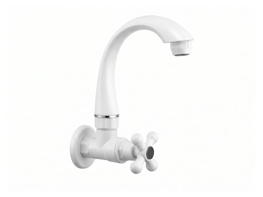 Alfa Full Turn Mini Sink Cock with Flange PTMT Tap | Sparsh Pearl