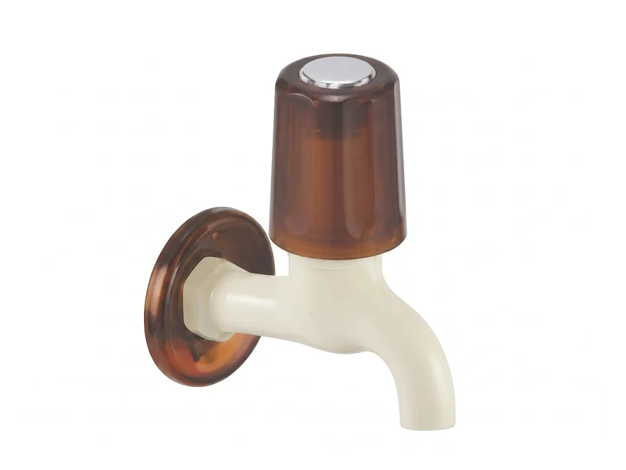 Omega Bib Cock (Deluxe) with Flange PTMT Tap | Sparsh Pearl