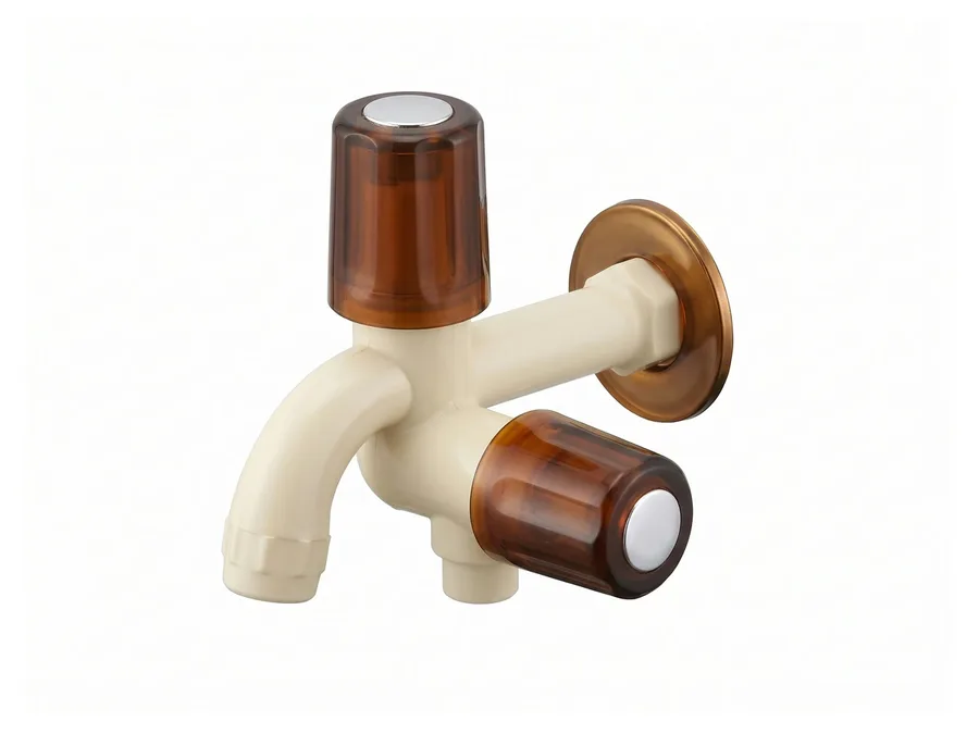Omega 2 in 1 Bib Cock with Flange PTMT Tap | Sparsh Pearl