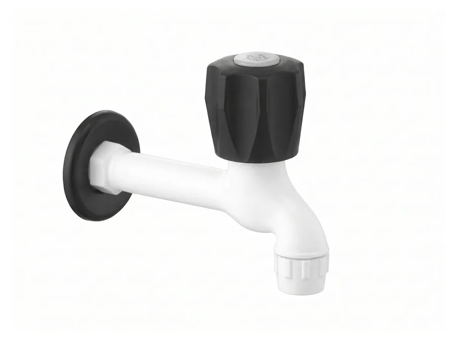 Hi-Flo Prime Full Turn Long Body Bib Cock with Foam Flow PTMT Tap | Sparsh Pearl
