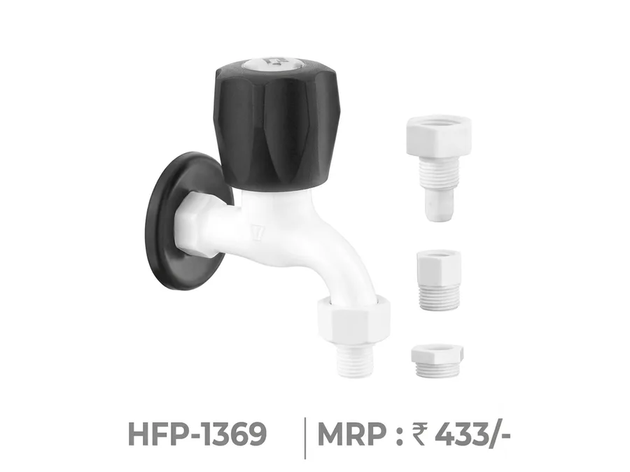 Hi-Flo Prime Full Turn Washing Machine Faucet (with Flange & 4 Adjustments) PTMT | Sparsh Pearl