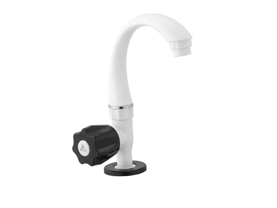 Hi-Flo Prime Full Turn Mini Swan Neck with Flange PTMT Tap | Sparsh Pearl