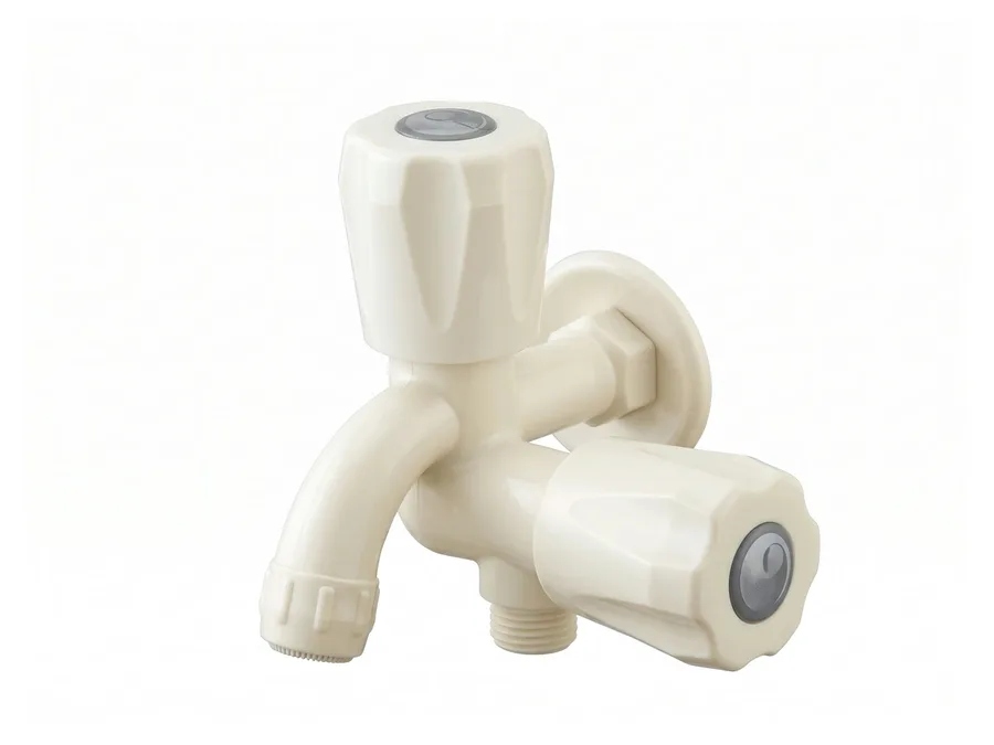 Fancy 2 in 1 Bib Cock with Flange PTMT Tap | Sparsh Pearl