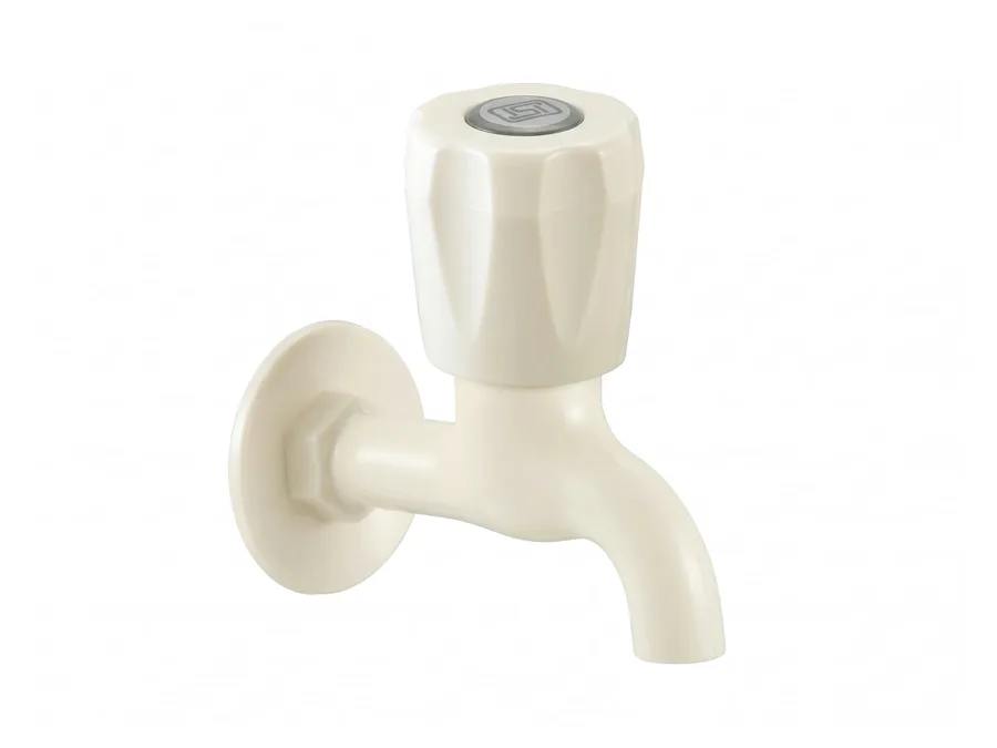 Fancy Bib Cock with Flange PTMT Tap | Sparsh Pearl