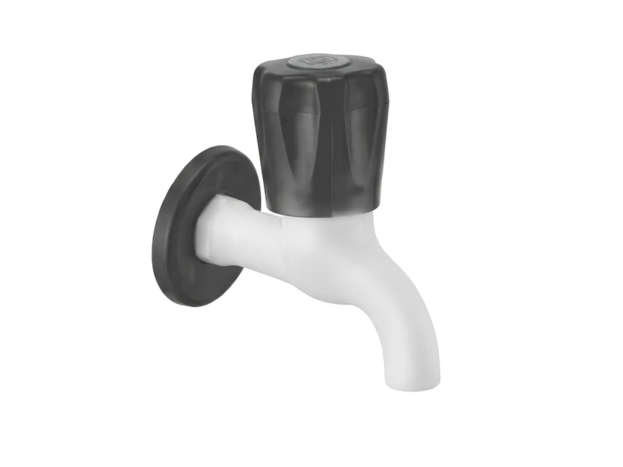 Eva Quarter Turn Bib Cock with Flange PTMT Tap | Sparsh Pearl