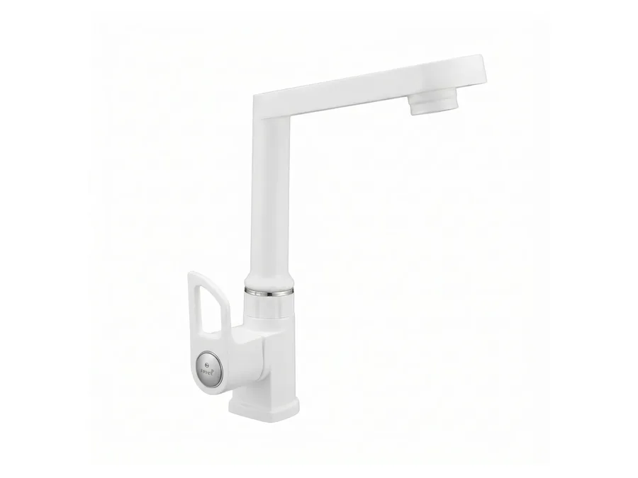 ARC Swan Neck PTMT Tap (White / Ivory) | Sparsh Pearl