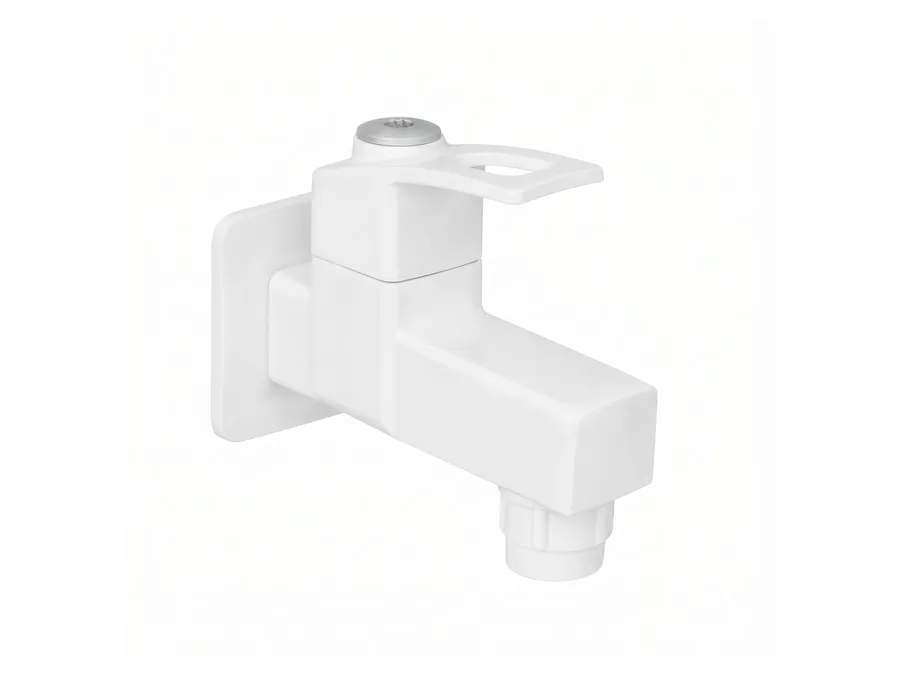 Arcus Bib Cock with Flange PTMT Tap | Sparsh Pearl