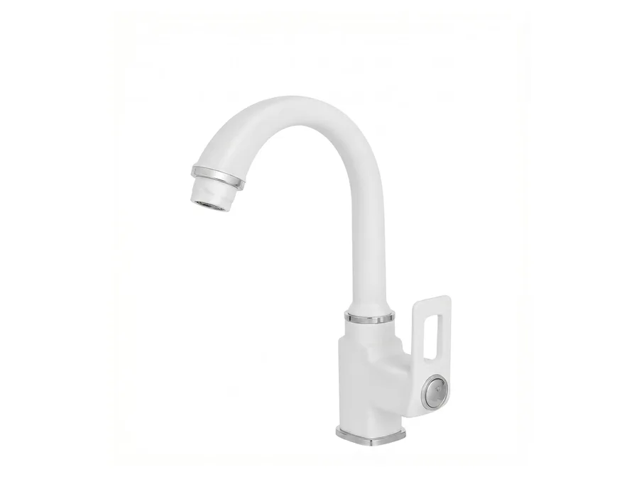 Arcus Swan Neck PTMT Tap | Sparsh Pearl