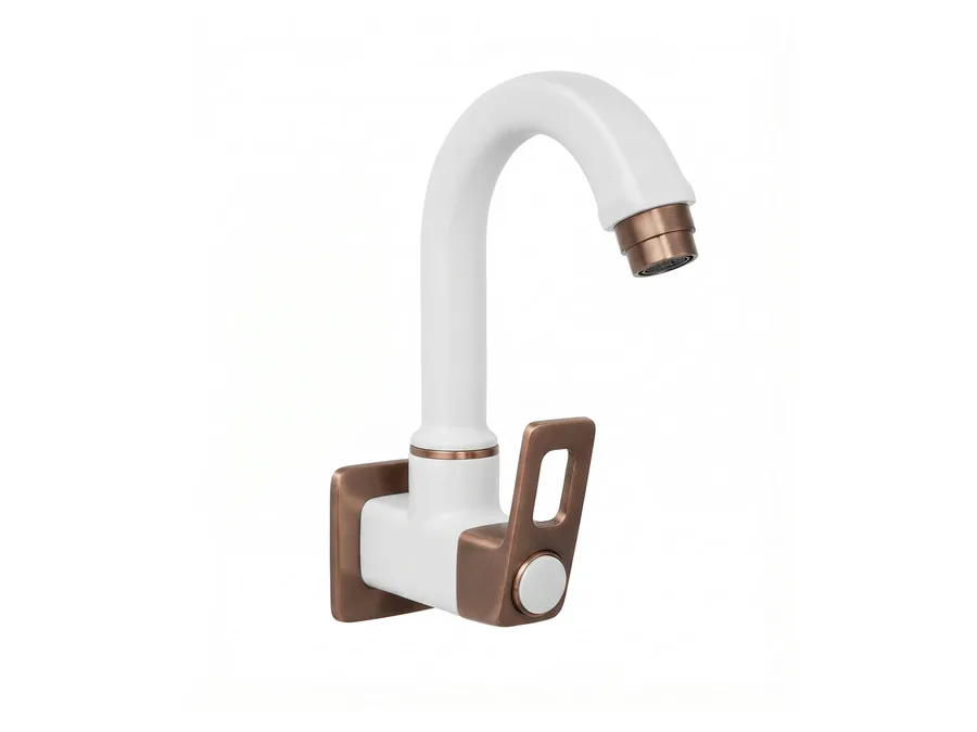 Arcus Plus Sink Cock with Flange PTMT Tap (Antique Copper Finish) | Sparsh Pearl