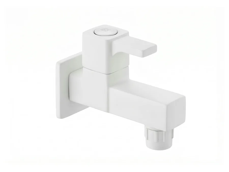 Ludo Bib Cock with Flange PTMT Tap | Sparsh Pearl