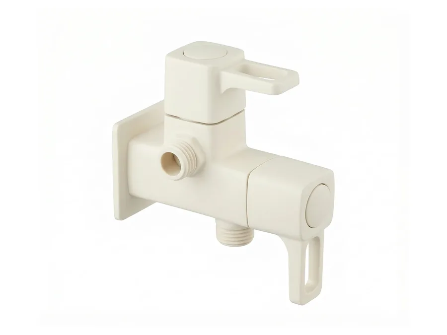 Ludo 2 Way Angle Cock with Flange PTMT Tap | Sparsh Pearl
