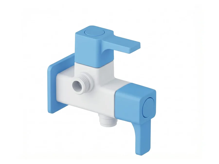 Ludo Pro 2 Way Angle Cock with Flange PTMT Tap | Sparsh Pearl