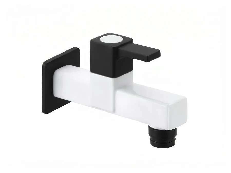 Ludo Royal Long Body Bib Cock with Flange PTMT Tap | Sparsh Pearl