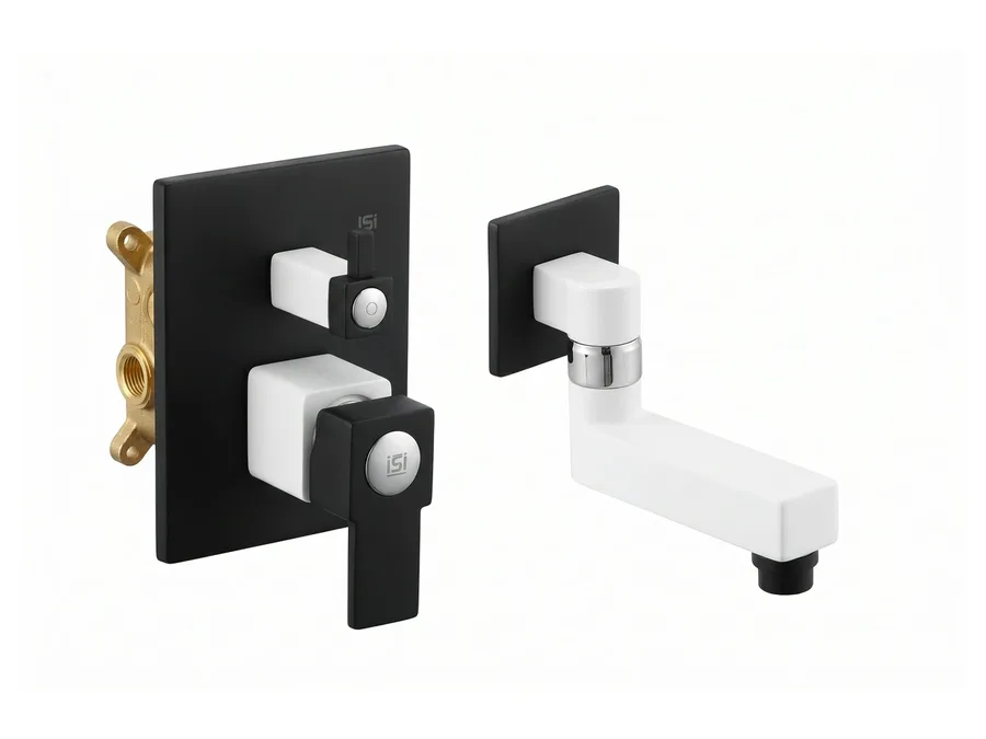 Ludo Royal Single Lever Concealed Diverter Upper Part (Plate, Handle & Spout) | Sparsh Pearl