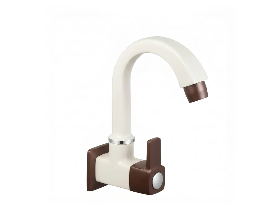 Ludo Pine Sink Cock with Flange PTMT Tap | Sparsh Pearl