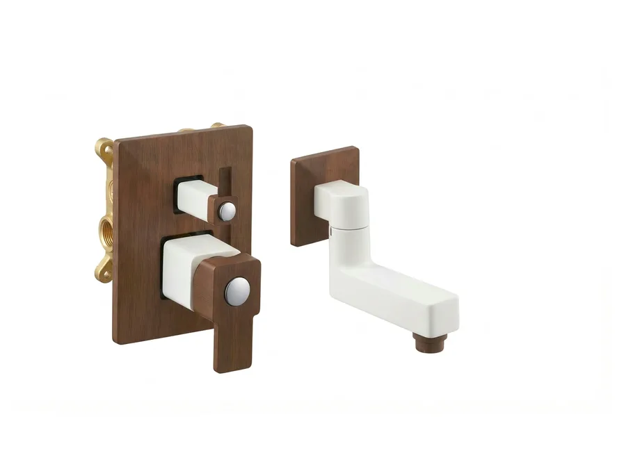 Ludo Pine Single Lever Concealed Diverter Upper Part (Plate, Handle & Spout) | Sparsh Pearl