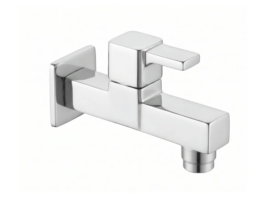 Ludo Elite Long Body Bib Cock with Flange PTMT Tap | Sparsh Pearl