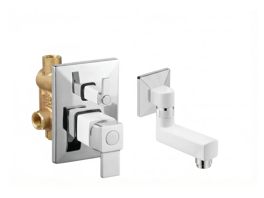 Ludo Elite Single Lever Concealed Diverter (High Flow 40MM) with Spout | Sparsh Pearl