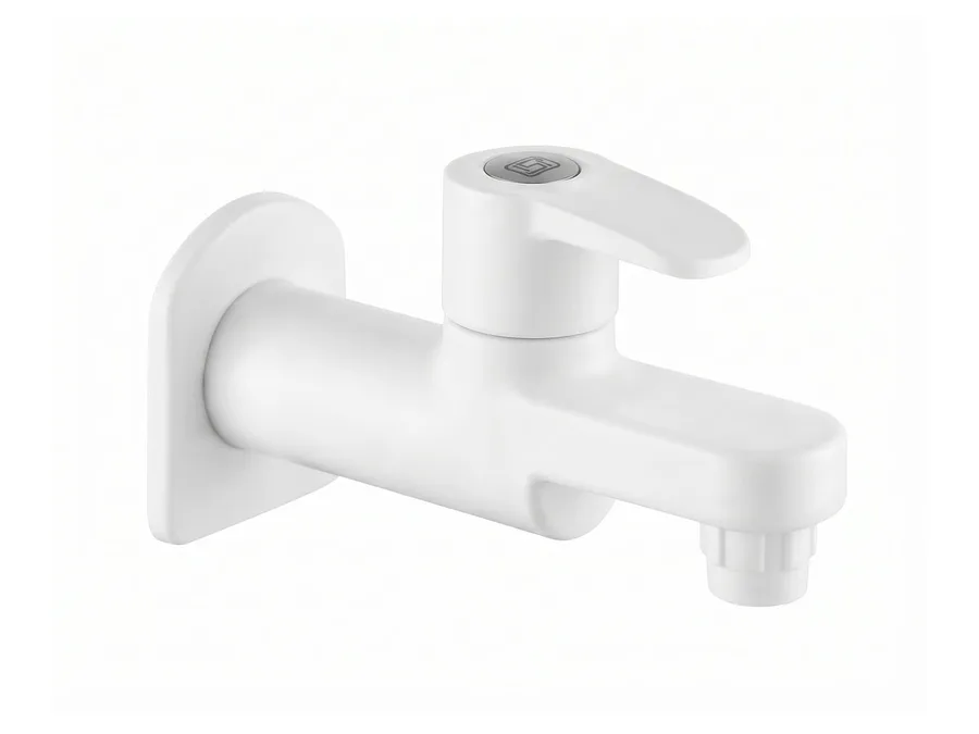 Opal Long Body Bib Cock with Flange PTMT Tap | Sparsh Pearl