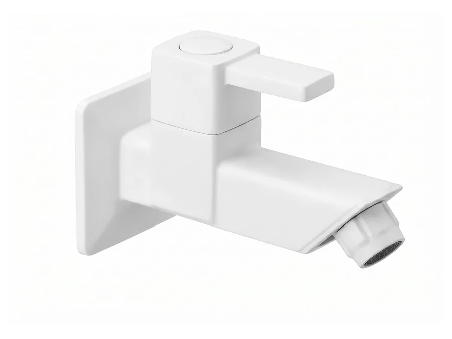 Edge Bib Cock with Flange (45 Degree) PTMT Tap | Sparsh Pearl