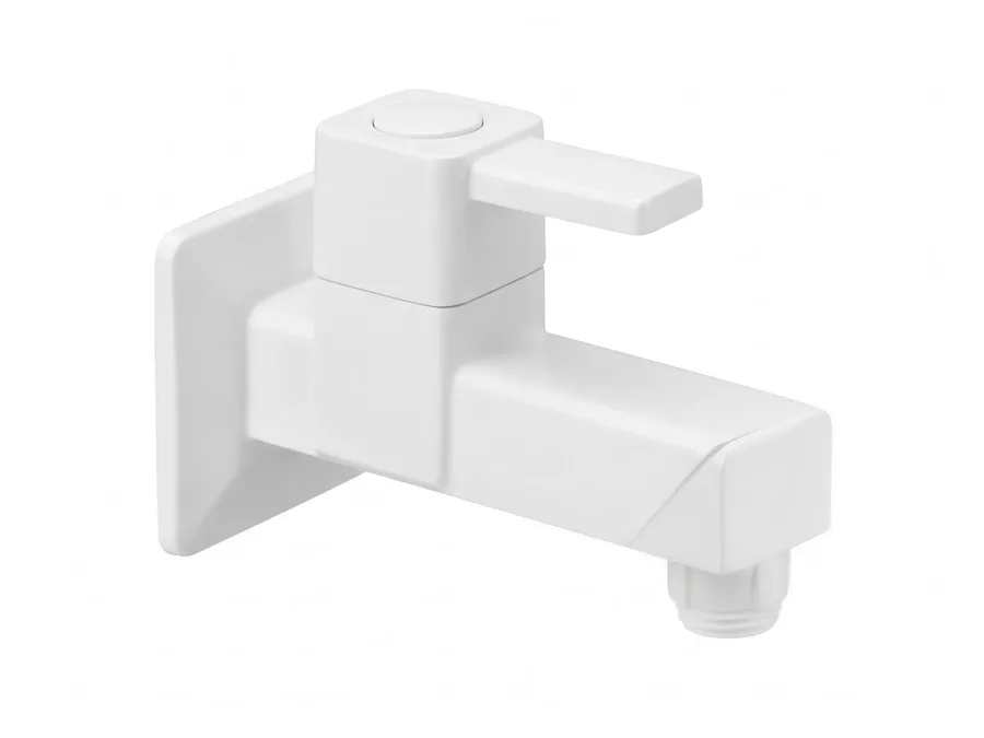 Edge Bib Cock with Flange (90 Degree) PTMT Tap | Sparsh Pearl