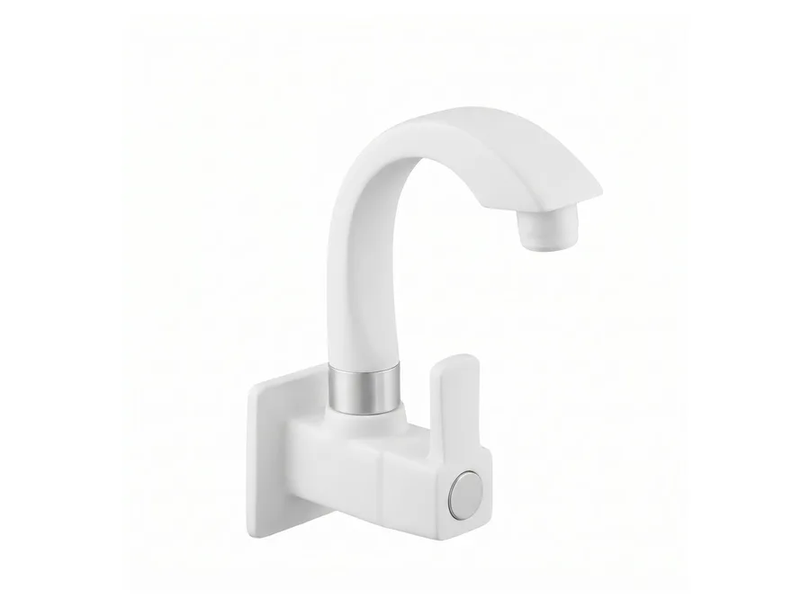 Edge Sink Cock with Flange PTMT Tap | Sparsh Pearl