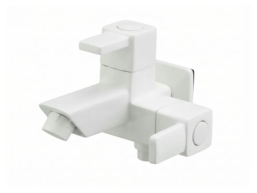 Edge 2 in 1 Bib Cock with Flange (45 Degree) PTMT Tap | Sparsh Pearl