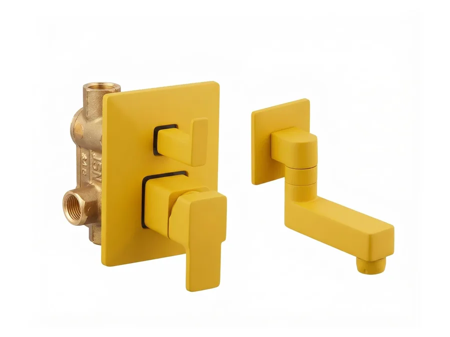 Edge Prime Single Lever Concealed Diverter Upper Part (Plate, Handle & Spout) | Sparsh Pearl