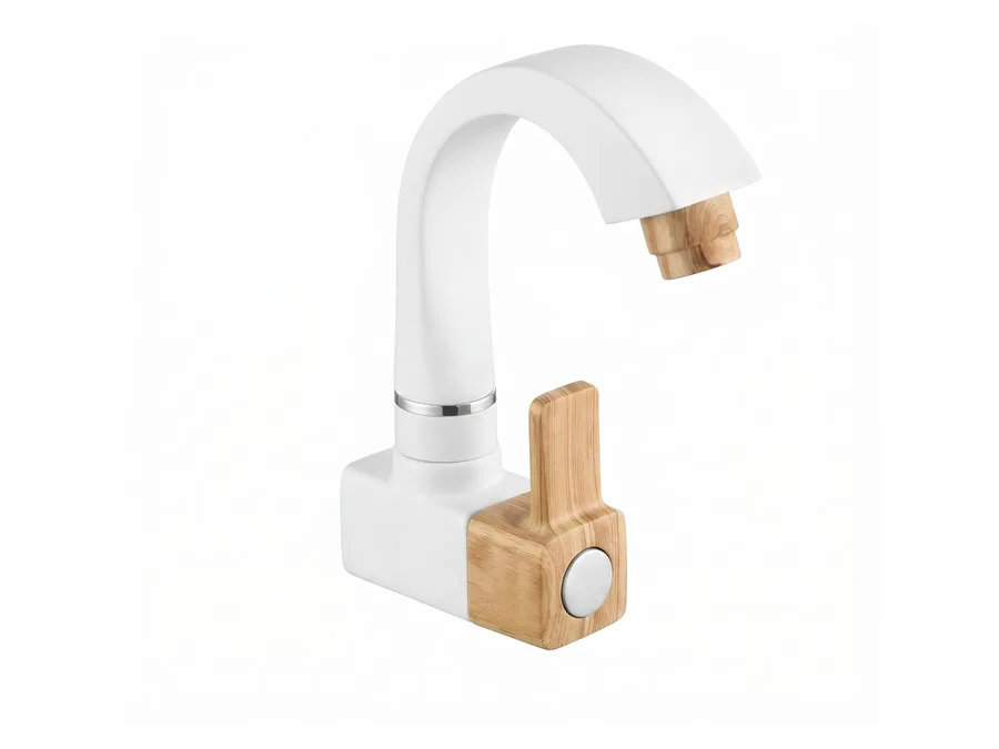 Edge Pine Sink Cock with Flange PTMT Tap | Sparsh Pearl