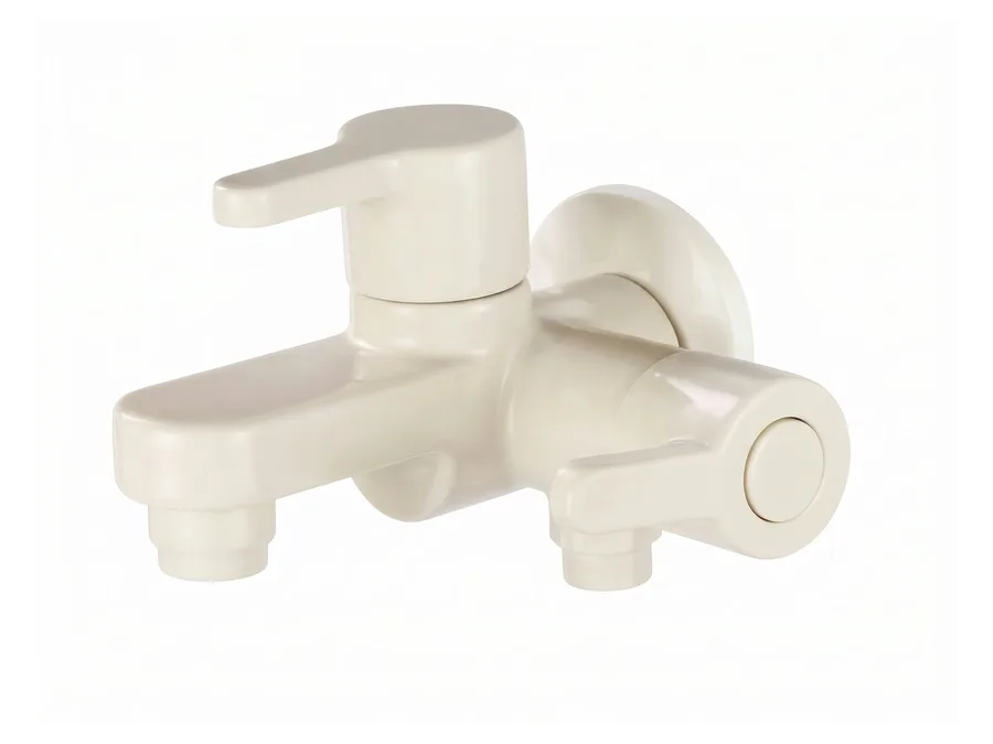 Superb 2 in 1 Bib Cock with Flange PTMT Tap | Sparsh Pearl