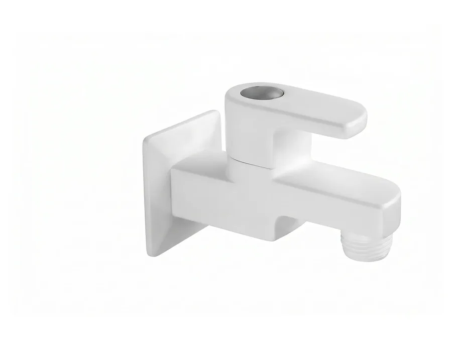 Curve Bib Cock with Flange PTMT Tap | Sparsh Pearl