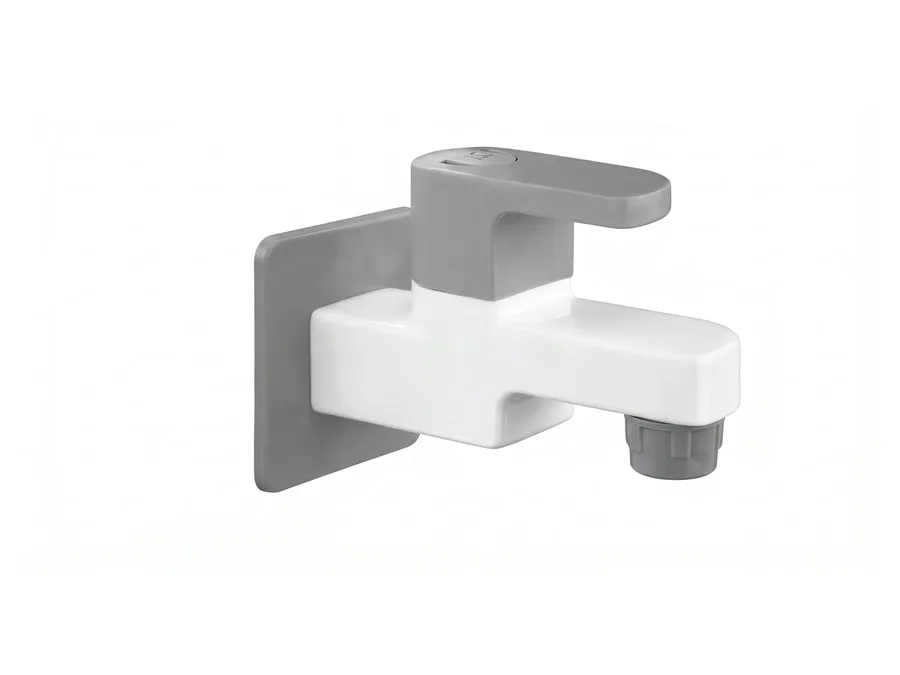 Curve Prime Bib Cock with Flange PTMT Tap | Sparsh Pearl