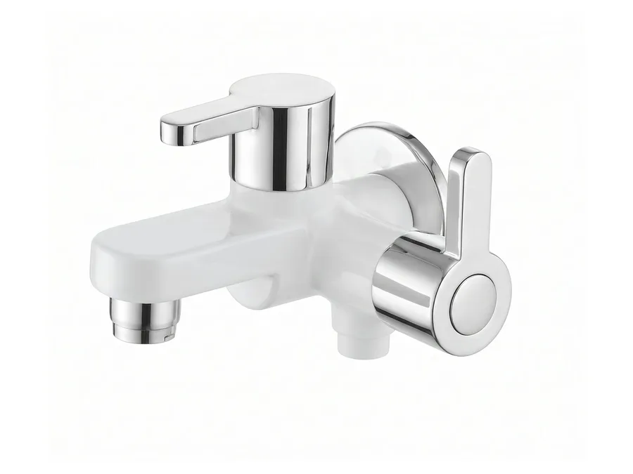 Superb Elite 2 in 1 Bib Cock with Flange PTMT Tap | Sparsh Pearl