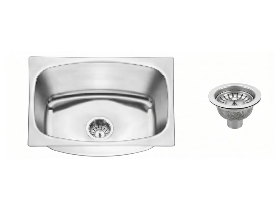 Pearl Precision Kitchen Stainless Steel Sink 22x18x8 Oval (Grade 204, 0.8 mm) | Sparsh Pearl