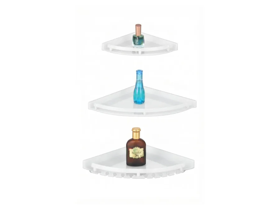 Aqua Transparent Corner Shelf (Set of 3 Pcs) 185x185, 235x235, 290x290 mm | Sparsh Pearl